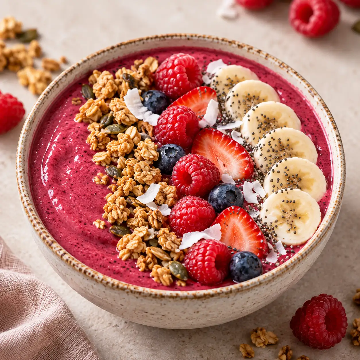 Raspberry Rose Smoothie Bowl